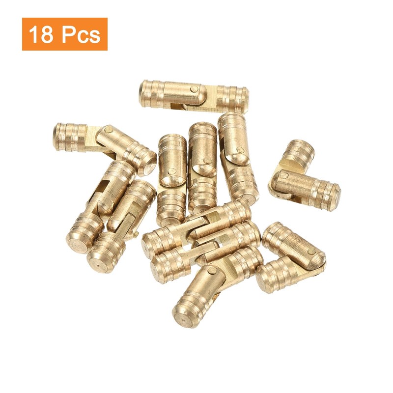 sourcing map 18Pcs Invisible Brass Barrel Hinge, 19x5mm Concealed Hinges,