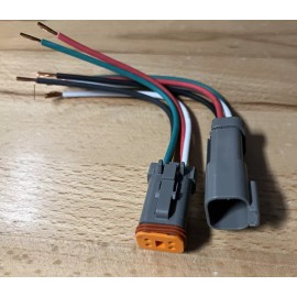 Deutsch E003 Type 14 AWG Assembled Deutsch 4 Pin waterproof connector 6" wire
