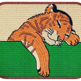 Sleeping Cute Little Tiger Embroidered Iron on Sew on Patch