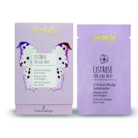 farfalla Cistrose Anti-Fatigue Mask, 10 x 7 ml, Instant Refreshment, Moisture & Elasticity, Radiant Complexion, 100% Certified Natural Cosmetics