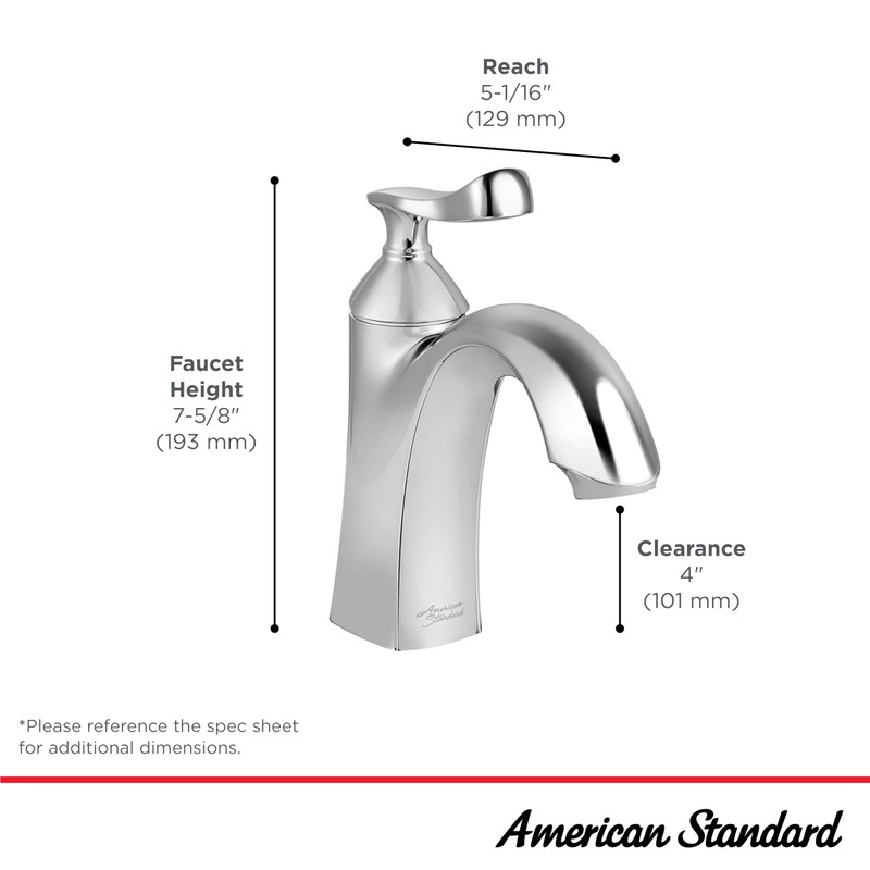 American Standard 7413101.002 Chatfield Single Hole Single-Handle Bathroom Faucet, 1.2