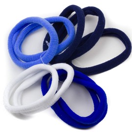 Mytoptrendz® 10pcs Large Jersey Hair Elastics Strechy Soft Hair Bobbles Girls Ponytail Holders Hair Elastics Super Soft Fabric Hair Ties Endless Snagfree Ponios for Girls Women's Thick Hair (Black)