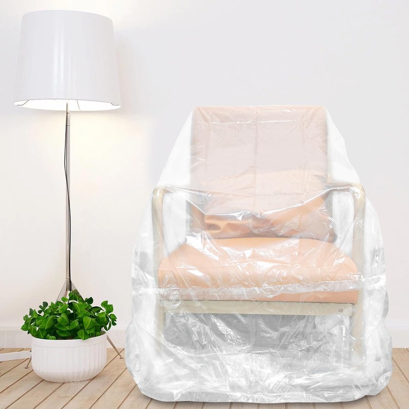 2 Pack Clear Recliner Armchair Covers,Waterproof Plastic Chair Covers Protectors,4