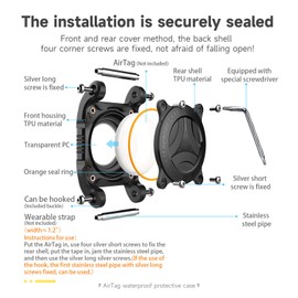 XBOGO Airtag Dog Collar Holder | Airtag Dog Waterproof - Airtag Holder for Dog Collar with Removable Metal Loop, Sturdy TPU, Lightweight, Compact Size, Fits 1" Width Collar