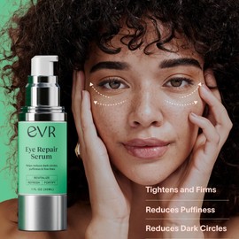 EVR BEAUTY - Caffeine Eye Cream for Dark Circles Puffiness and Wrinkles - Fragrance Free - Anti-aging Eye Care for Sensitive Skin - Made in the USA for Men and Women - 1 Oz