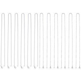 Xrten 12 Pieces Chain Without Pendant, Silver Chain Women Without Pendant, Chain Chains and Twisted Cross Chains, DIY Snake Chain Link with Lobster Clasps for Jewellery Making (24 Inches)