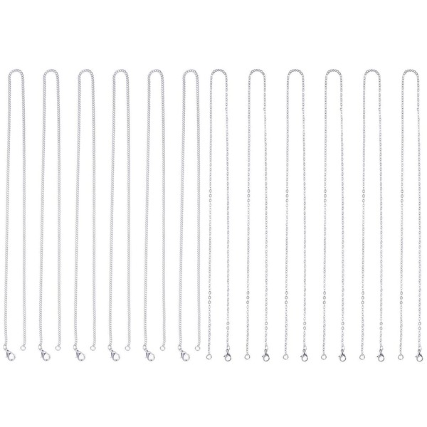 Xrten 12 Pieces Chain Without Pendant, Silver Chain Women Without