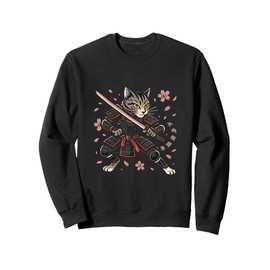 Samurai Cat Sakura Warrior Sweatshirt