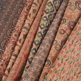 PHBSF Natural Oak Bark Cork Leather Fabric, 100cm*137cm, 0.5mm Thick, Light Weight, Soft, Printed Pattern, DIY Crafts, 8#