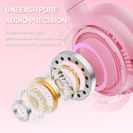 ADOOPE Wired Over-Ear Headphones with USB C Connector, Hi-Fi Stereo Sound, Noise-Isolating Ear Cups, Comfortable Fit for USB C Devices (Pink)