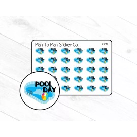 Homemade 2219~~Pool Day Planner Stickers.