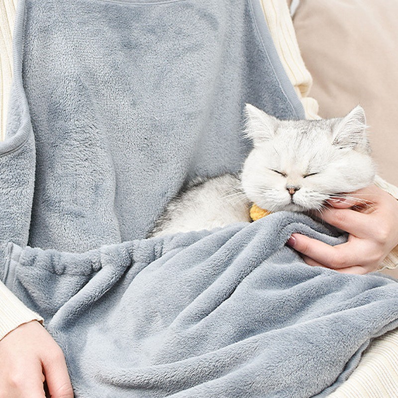 Cat Carrier Apron with Sleeping Pocket Large Space Drawstring Opening
