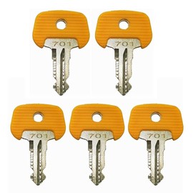 5 Pcs Replacement Ignition Keys 701 Yellow Key Fit for Jungheinrich Forklifts Ant Stacker Trucks BT Komatsu Tcm Mic 28520480