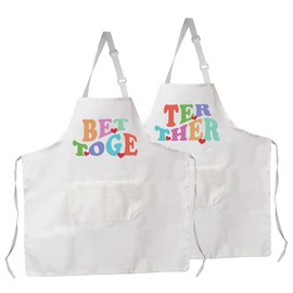 MYSOMY Couples Matching Aprons Better Together Gifts Couples Cooking Aprons Anniversary Aprons Newlyweds Gifts (Better & together)