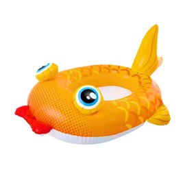 ADEPTNA Kids Inflatable Swimming Pool Boat Float - Fun Water Ride-On Beach Lounger for Summer Holiday (GOLD FISH)