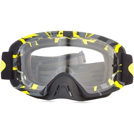 Oakley O2 MX Men's Goggles (Intimidator Gunmetal Yellow Frame/Clear Lens)