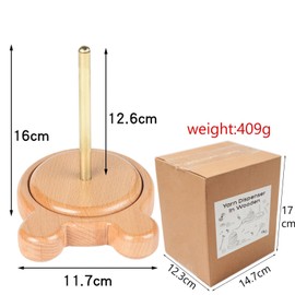 FantasyDay Wooden Yarn Holder, Cute Bear Shape Yarn Ball Holder Crocheting Spindles Twirling Yarn Holder Stand- Firm Base - Smooth Material Reduce Winding Knitting Tool - 6.3 * 4.6inch