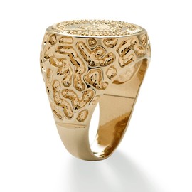 PalmBeach Men's Yellow Gold-Plated American Eagle Coin Replica Nugget Ring Sizes 8-13, Metal
