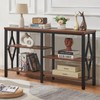 HOMBAZAAR Console Sofa Table, Rustic Entryway Table with Metal Frame