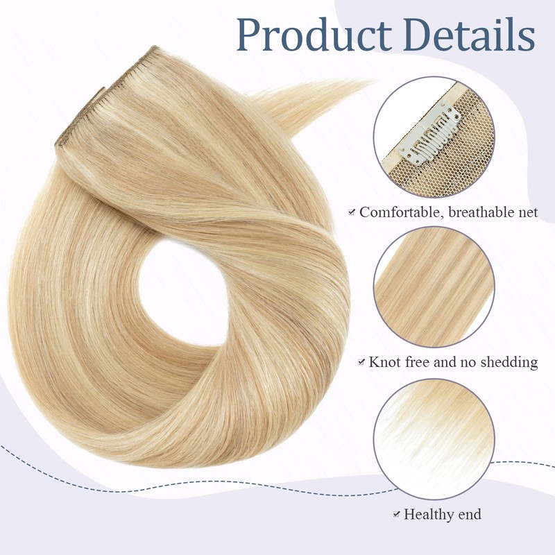 THD clip in extensions, real hair, 1 x 5 clips