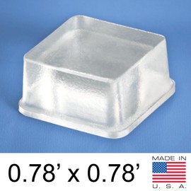 Clear Tall Square Adhesive Rubber Bumper Pads - Rubber Feet for Speakers, Electronics, Furniture, Appliances, Audio Equipment - 20 Pieces