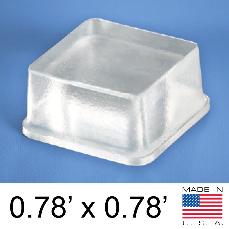 Clear Tall Square Adhesive Rubber Bumper Pads - Rubber Feet