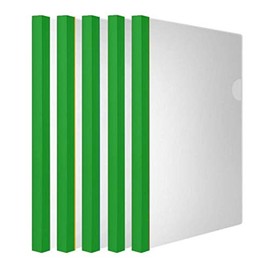 Clear Report Covers with Solid Color 14mm Sliding Bar (18C, 100-sheet Capacity), Transparent Resume Presentation File Folders Organizer Binder, for Letter/A4 Size Paper, 10 Pcs, Solid Green