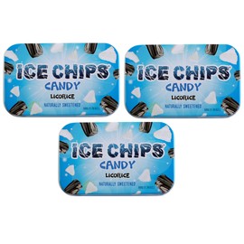 ICE CHIPS Xylitol Candy Tins (Licorice, 3 Pack) - Includes BAND as shown