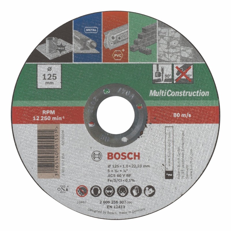 Bosch 2609256307 DIY Cutting Disc Multi-Construction 125 mm ø x