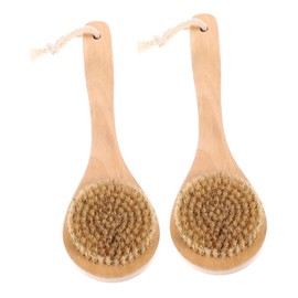Ipetboom 2Pcs Exfoliating Body Brush Natural Bristle Bath Brush for Shower Back Scrubber Dry Brushing Tool for Skin Exfoliation and Massage for Healthy Skin Care