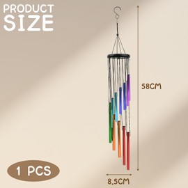 Wind Chimes for Garden | Colorful Aluminum Alloy Tube Wind Chime | Hanging Wind Chimes Outdoor for Garden Decor Patio Window