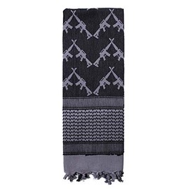 Rothco Crossed Rifles Shemagh Tactical Desert Keffiyeh Scarf, Grey