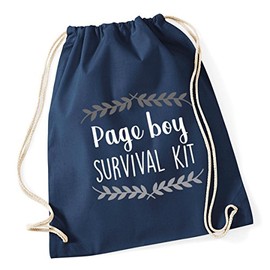 Hippowarehouse Page boy survival kit Drawstring Cotton School Gym Kid Bag Sack 37cm x 46cm, 12 litres