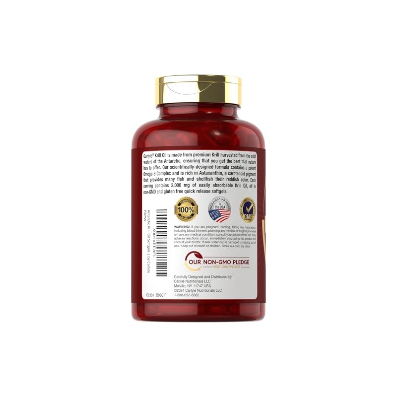 Aceite de krill antrtico 2000 mg 120 cpsulas blandas Omega-3