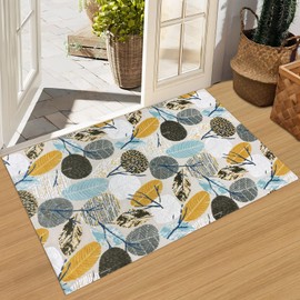 1/10 Inch Ultra Thin Door Mat Indoor,32x48,Non Slip Self Adhesive Backing,Resist Dirt Entrance Inside Front Door Rug, Washable,Low Profile Floor Doormats for Entryway