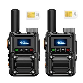 Walkie Talkies Long Range for Adult, Rapid Portable Radios Unlimited Range ationwide PTT Handheld PoC Two Way Radio for Logistics, Team and Family(2Units with SIM)