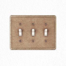 Questech Light Switch Cover, Triple Toggle Wall Plate for Electrical Outlets, 3-Gang Triple Switch Plates Standard Size Receptacle Cover, Decorative Tumbled Texture, Noche