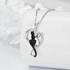 JERWLI Cat Necklace Women Girls Cute Rose Gold Cat Necklace