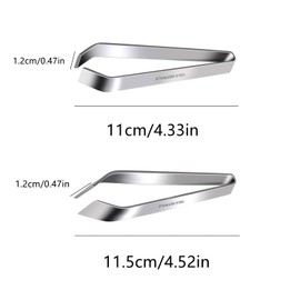 RUIENGCOMM 2Pcs Stainless Steel Fish Tweezers Bones Slant Pliers Remover Set Fish Bone Tweezers Tweezers Flat and Slant Kitchen Cooking Tweezers for Kitchens, Restaurants, Buffets.