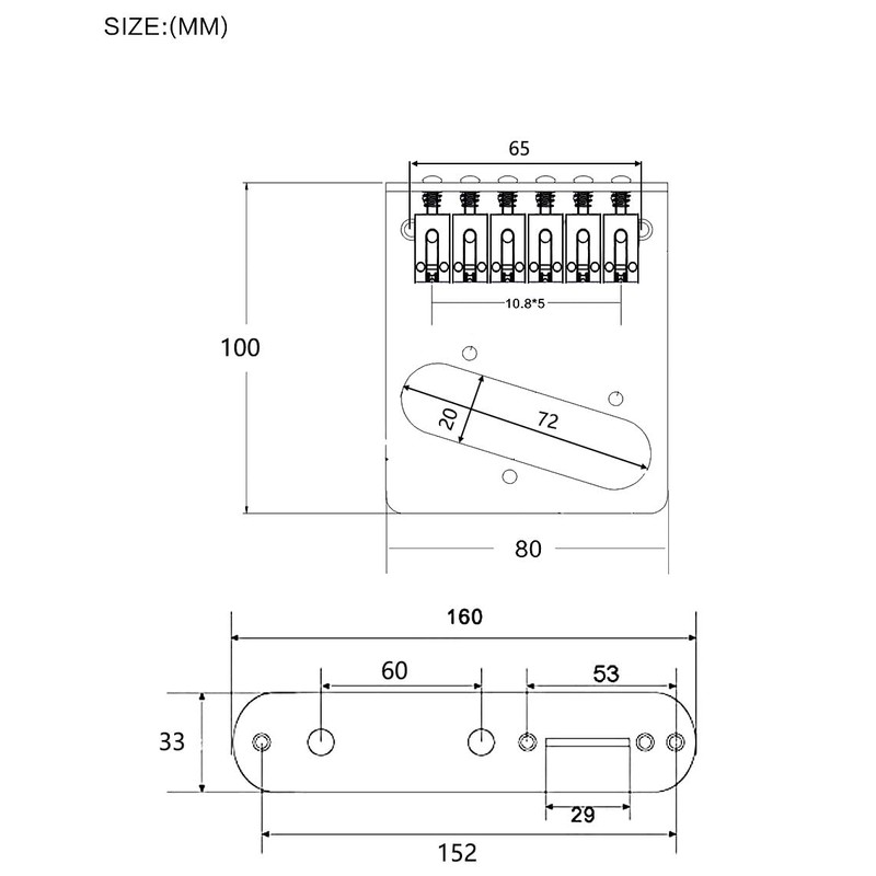 TUOREN 6 String Telecaster Bridge Plate 3 Way Switch Control