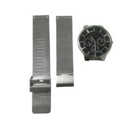 NZZXTO Replacement Watch Band for Skagen Unisex Watch with Screw 19mm Sliver (hole spacing 15MM) 331 Series