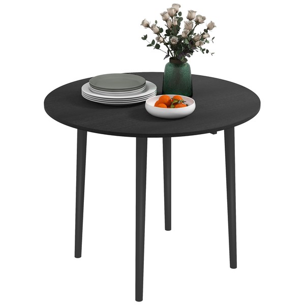 HOMCOM 35" Small Kitchen Table, Collapsible Drop Leaf Table for