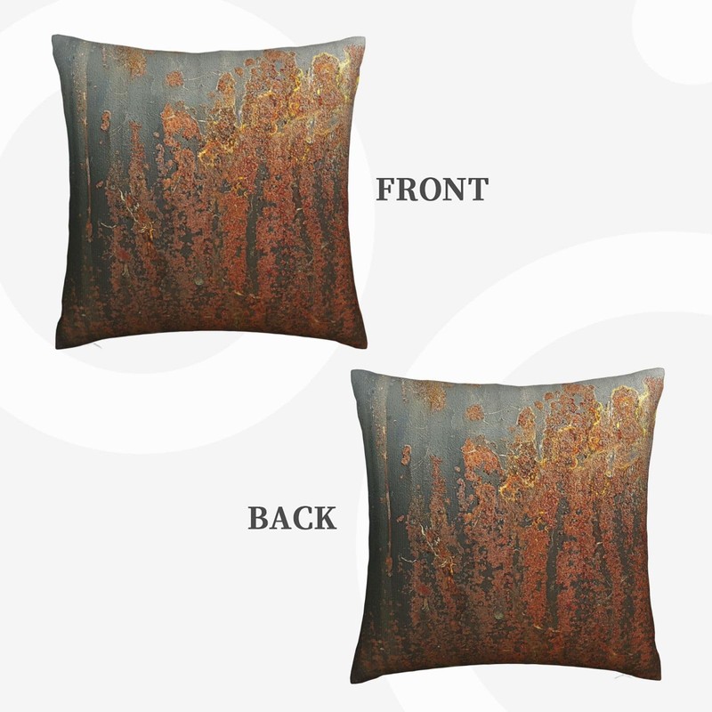 Dark Grey Rust Throw Pillow Covers 18"X18" Cozy Velvet Square