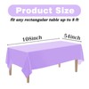 Kopokita 2PCS Light Purple Plastic Tablecloths 54 x 108 Inch,