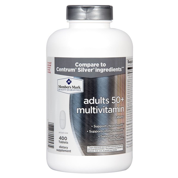 Member's Mark Adults 50+ Multivitamin (400 ct.) (Pack of 2)