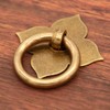LXZ 6 PCs Vintage Antique Brass Ring Pulls with Four-Leaf
