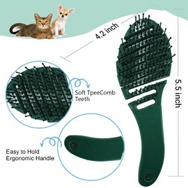 MAEELOU Small Dog Grooming Brush - Perfect for Shih Tzus, Yorkies, and Maltipoos - Ideal Puppy Hair Brushes for Maltese and Small Breeds (Dark Green)