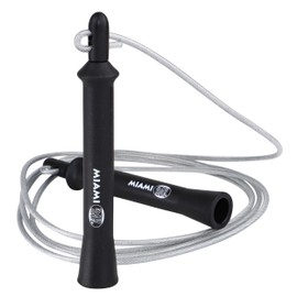 BAY® Miami Travel 320 Professional Steel Skipping Rope, Also for Stone Concrete Asphalt Tar etc. Indoor, Outdoor, High Speed, Adjustable Length with Swivel, Steel Core, Skipping Ropes, Bouncy Rope,