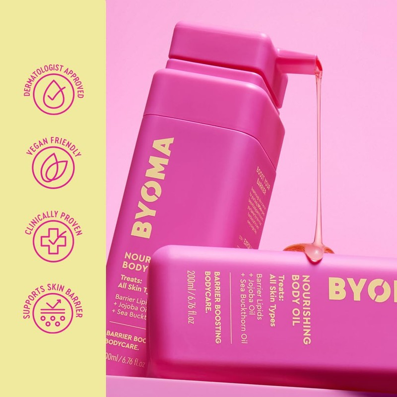 BYOMA Nourishing Body Oil (200ml) Lightweight, Fast-Absorbing Body Oil -