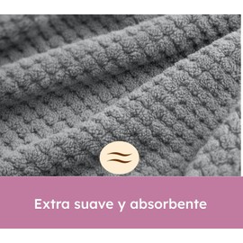Toalla de Secado de Pelo Súper Absorbente, Antiencrespamiento, Turbante para Cabello Largo y Grueso + Banda de SPA (Gris)